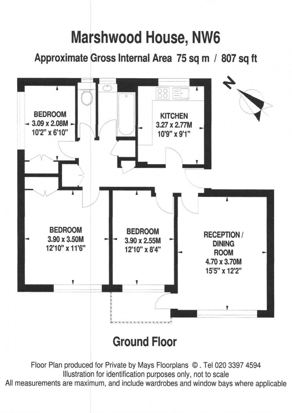 Floorplans For Marshwood House, Kilburn Vale, London